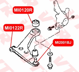 MI0122R САЙЛЕНТБЛОК РЫЧАГА ПЕРЕДНЕЙ ПОДВЕСКИ, ПЕРЕДНИЙ MI0122R VTR