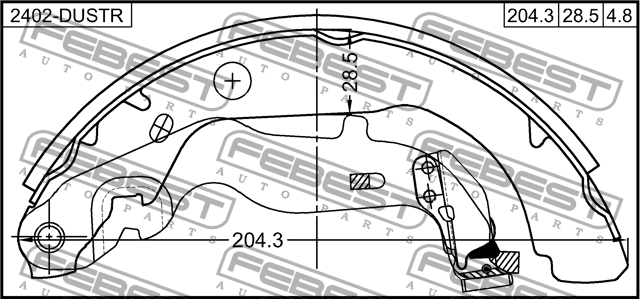Колодки барабанные RENAULT DUSTER 2011- 2402-DUSTR 2402-DUSTR FEBEST