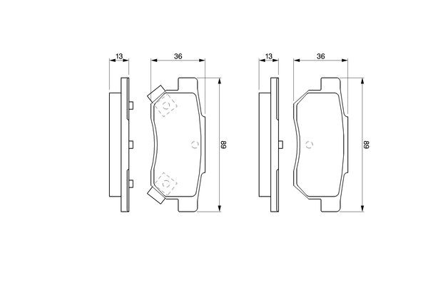 Колодки тормозные HONDA Civic,Integra задние (4шт.) BOSCH 0 986 461 131 BOSCH