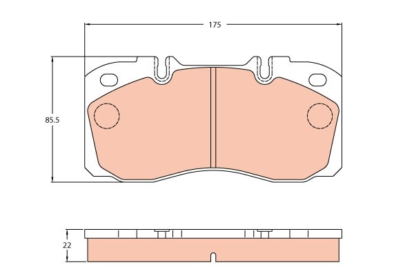 GDB5068 колодки дисковые !29122 без, 175x85.5x22\Iveco Eurocargo 60/65/75/95E10/ GDB5068 TRW