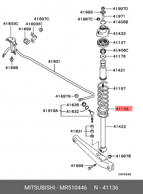 ОПОРА ПРУЖИНЫ ЗАДНЕЙ ПОДВЕСКИ,НИЖНЯЯ MR510446 MR510446 MITSUBISHI