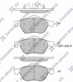 Колодки тормозные передние SANGSIN SP1574 SANGSIN