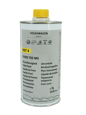 Жидкость тормозная DOT-4 1л VW OE B 000 750 M3 VAG