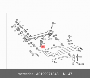 КОЛЬЦО ФОРСУНКИ 104-111-112-137 / 0199976845 0199971348 A0199971348 MERCEDES BENZ