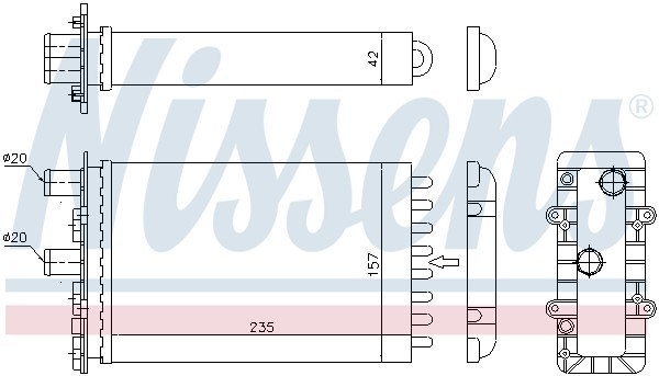 радиатор печки!\ VW T4 1.8-2.8i/D 90-03 73974 NISSENS