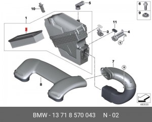 СМЕННЫЙ ЭЛЕМЕНТ ФИЛЬТРА 13718570043 13 71 8 570 043 BMW