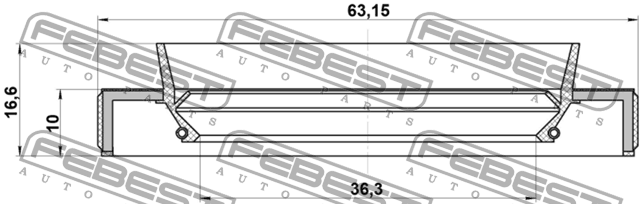 Сальник привода (38X63X10X16,6) TOYOTA MARK 2/CHASER/CRESTA 96-01 95HBY-38631017 95HBY-38631017C FEBEST