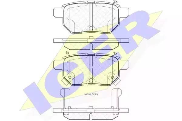 181899 колодки дисковые задние!\ Toyota Auris 1.4VVT-i -2.2D 07>/Yaris 1.0VVT-i  181899 ICER