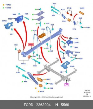 рессора задняя! 1-листовая\ Ford Transit 14> 2363004 FORD