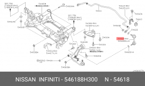 тяга стабилизатора переднего правая!\ Nissan X-Trail T30 54618-8H300 NISSAN