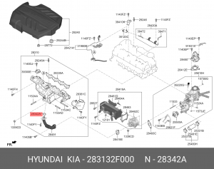 Кольцо уплотнительное HYUNDAI KIA OE 283132F000 HYUNDAI KIA