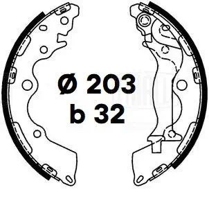 Колодки тормозные барабанные задние 203x32 GF 4493 TRIALLI