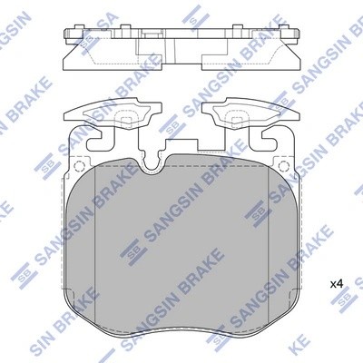 Колодки передние BMW 5 G30 2016-, 6 G32, 7 G11 2016-, X5 2018- SP4174 SP4174 SANGSIN
