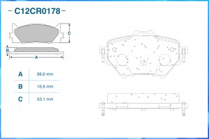 Тормозные колодки задние, Low Metallic C12CR0178 C12CR0178 CWORKS