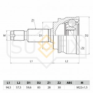 ШРУС наружный MITSUBISHI Lancer 1.5 07 ST-1042 ST-1042 SUFIX