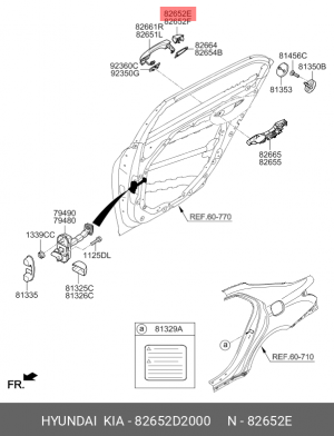 КОЖУХ РУЧКИ ДВЕРИ 82652-D2000 82652D2000 HYUNDAI KIA