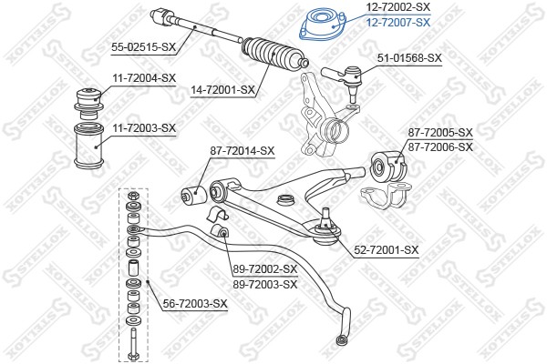 Опора амортизатора переднего 12-72007-SX STELLOX