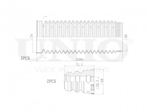 Комплект пыльник и отбойник (2 шт.) DUC-50013 UNIO