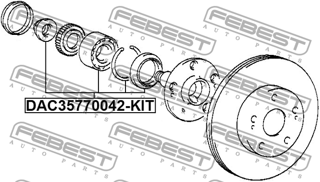 Подшипник ступицы DAC35770042-KIT DAC35770042-KIT FEBEST