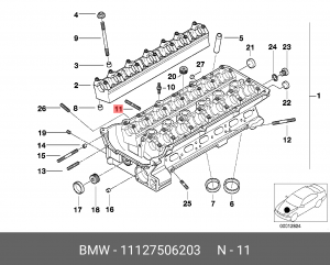 Шпилька BMW X5 (E53) коллектора выпускного OE 11 12 7 506 203 BMW
