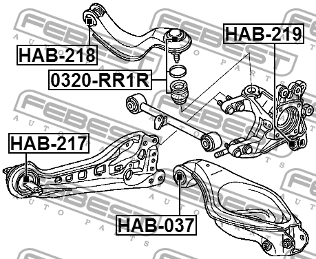 Сайлентблок задней подвески HAB-217 HAB-217 FEBEST