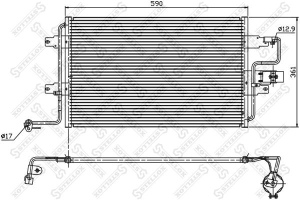 AVA AI5130=NS94310=GR925060=VL817244=BH7401547 [1J0820413B] !радиатор конд.\Audi 10-45011-SX STELLOX