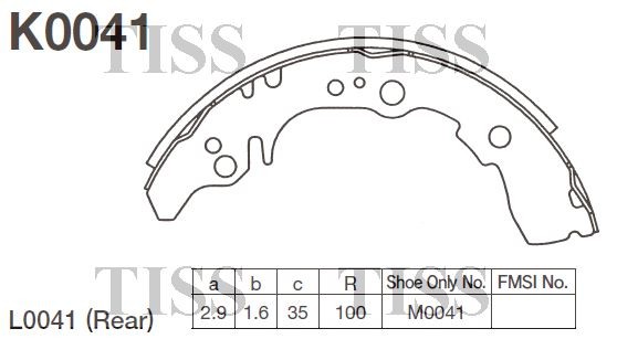 K0041-01 колодки барабанные!\ Daihatsu Extol/Atrai, Toyota Sparky 1.3/1.5 16V 06 K0041 MK KASHIYAMA