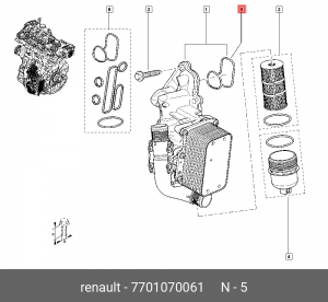 прокладка корпуса масляного фильтра!\ Renault Master/Koleos 7701070061 RENAULT
