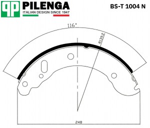 Колодки тормозные барабанные ГАЗель NEXT 2123, ГАЗ 3302, ГАЗ 2217 BS-T1004N BST1004N PILENGA