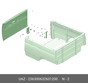 Петля УАЗ-2363 Пикап заднего борта (ОАО УАЗ) 236300632601200 UAZ UAZ