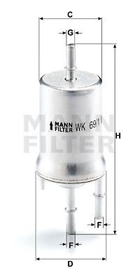 Фильтр топливный WK69/1 WK691 MANN FILTER