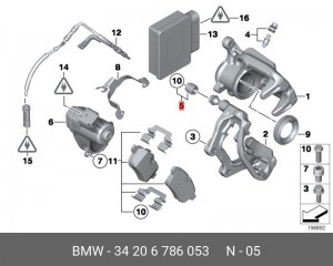 р/к суппорта заднего л./п.!\ BMW F10/F11/F12/F25 10> 34 20 6 786 053 BMW