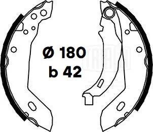 Колодки торм. для а/м Renault Clio (90-) барабан. 180x42 (GF 4466) GF 4466 TRIALLI