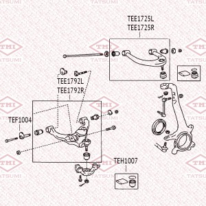 Рычаг передней подвески нижний R TOYOTA Land Cruiser Prado 02- TEE1792R TEE1792R TATSUMI