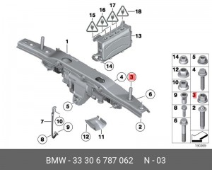 Комбинированная гайка !M14x1.5-10ZNNIV \BMW 1' E81, E82, E87, LCI, E88, F20, F21 33306787062 BMW