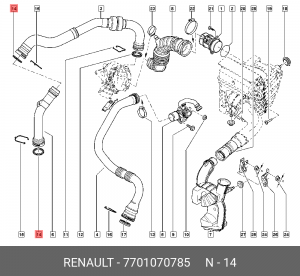 Кольцо уплотнительное RENAULT Scenic 3 патрубка фильтра воздушного OE 7701070785 RENAULT