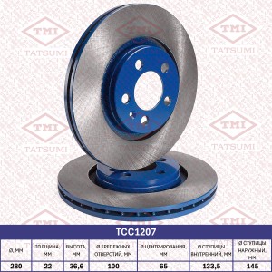 диск тормозной передний!\ Audi A3, VW Bora/Golf 1.8/1.9TDi 96> TCC1207 TATSUMI