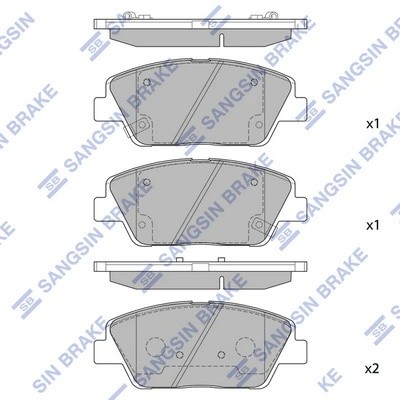 Колодки тормозные дисковые Hyundai Sonata V, KIA Optima 2.0/2.4/2.0CRDi 10 SP139 SP1397 SANGSIN