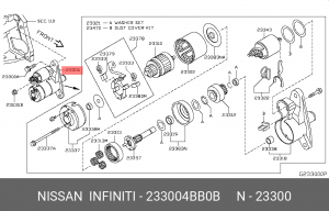 СТАРТЕР, СИЛА ТОКА 55 А, НАПРЯЖЕНИЕ 12 В 23300-4BB0B 233004BB0B NISSAN