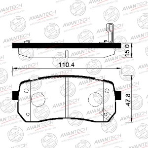 Колодки тормозные дисковые Avantech задние  (противоскрипная пластина в компл.) AV045 AVANTECH