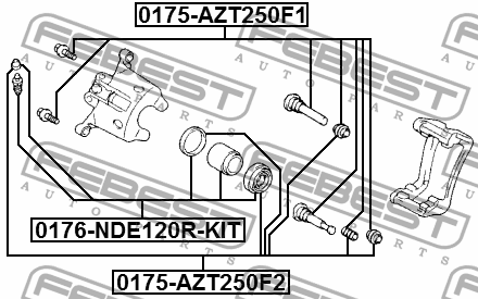 Ремкомплект тормозного суппорта 0175-AZT250F1 0175-AZT250F1 FEBEST