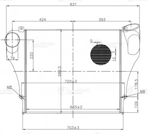 Охладитель КАМАЗ-54115,65115 наддувочного воздуха Cummins ISLe LUZAR LRIC0701 LUZAR