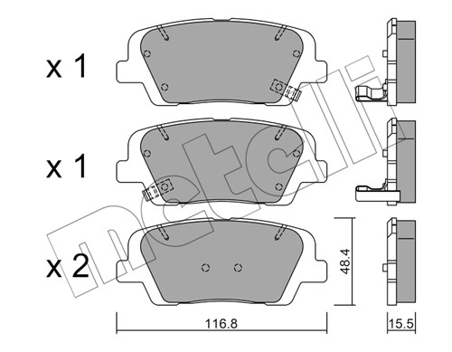 колодки дисковые задние!\ Hyundai Santa Fe, KIA Sorento 2.4/2.0D/2.2D 01/09> 22-0901-0 METELLI