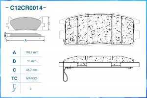 Тормозные колодки задние Low Metallic C12CR0014 C12CR0014 CWORKS