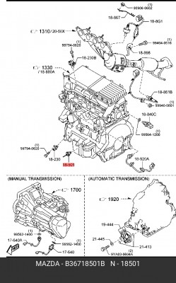 Датчик давления масла MAZDA OE B36718501B MAZDA