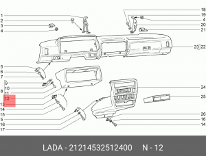 Щиток ВАЗ-21214 панели приборов АвтоВАЗ 21214-5325124-00 LADA VAZ