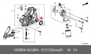 Сальник коленвала HONDA (J30) передний OE 912125MRA01 HONDA