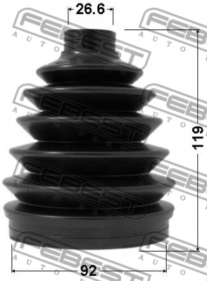 Пыльник ШРУСа внешний MITSUBISHI PAJERO III/MONTERO V65W/V75W 2000-2006 0417P-V7 0417P-V75 FEBEST