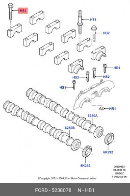 болт распредвала! М7х41мм\ Ford 5 238 078 FORD