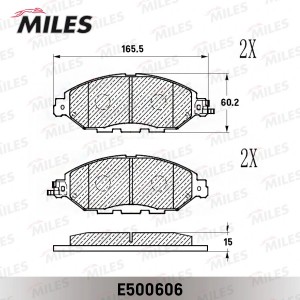 Колодки тормозные передние (Смесь CERAMIC серия PRO) NISSAN PATHFINDER 14-/INFIN E500606 MILES